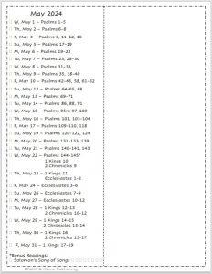 May Bible ReadThru